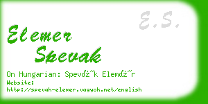 elemer spevak business card